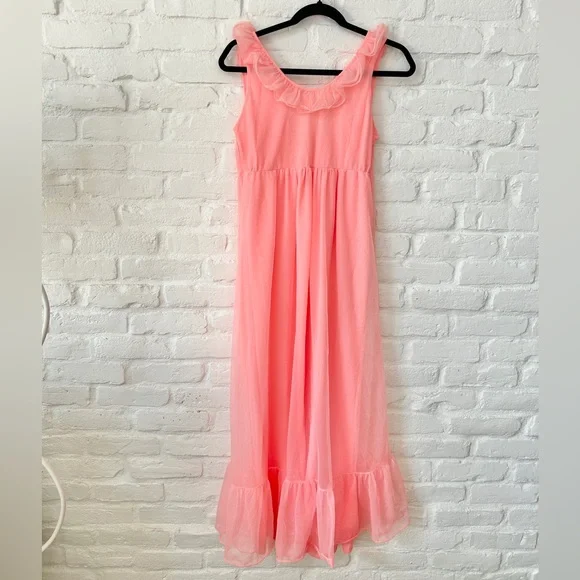 Pink Ruffle Maxi Dress - Picture 4 of 5